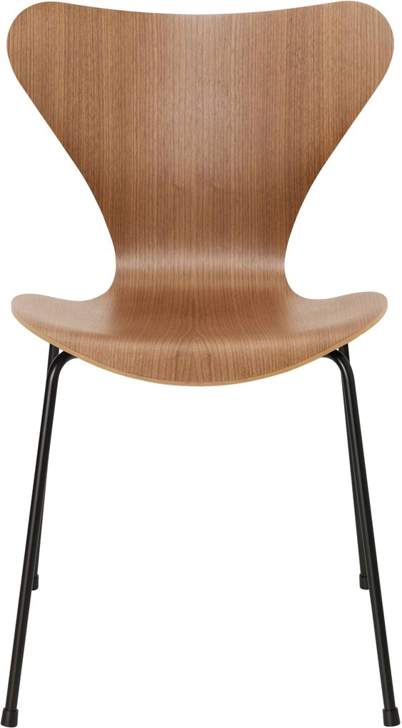 Fritz Hansen Vlinderstoel Series 7 stoel naturel walnootfineer zwart onderstel