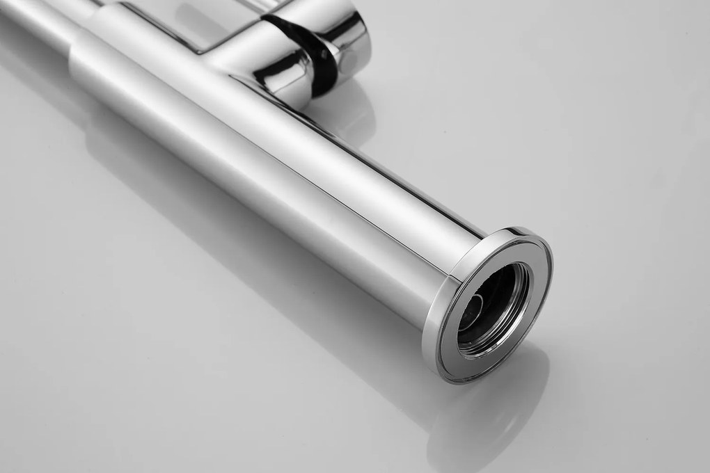 Saniclear Highriser hoge wastafelkraan met gebogen uitloop chroom