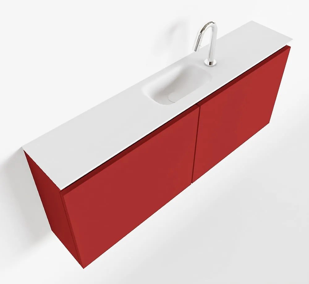 Mondiaz Ture 120cm toiletmeubel fire met wastafel talc midden 1 kraangat