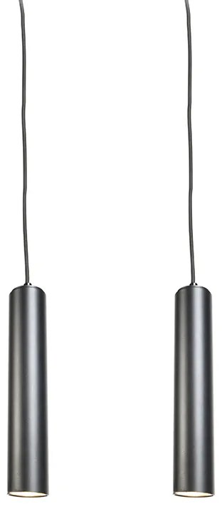 Set van 2 Design hanglampen zwart - Tuba small Design, Industriele / Industrie / Industrial, Modern GU10 cilinder / rond Binnenverlichting Lamp