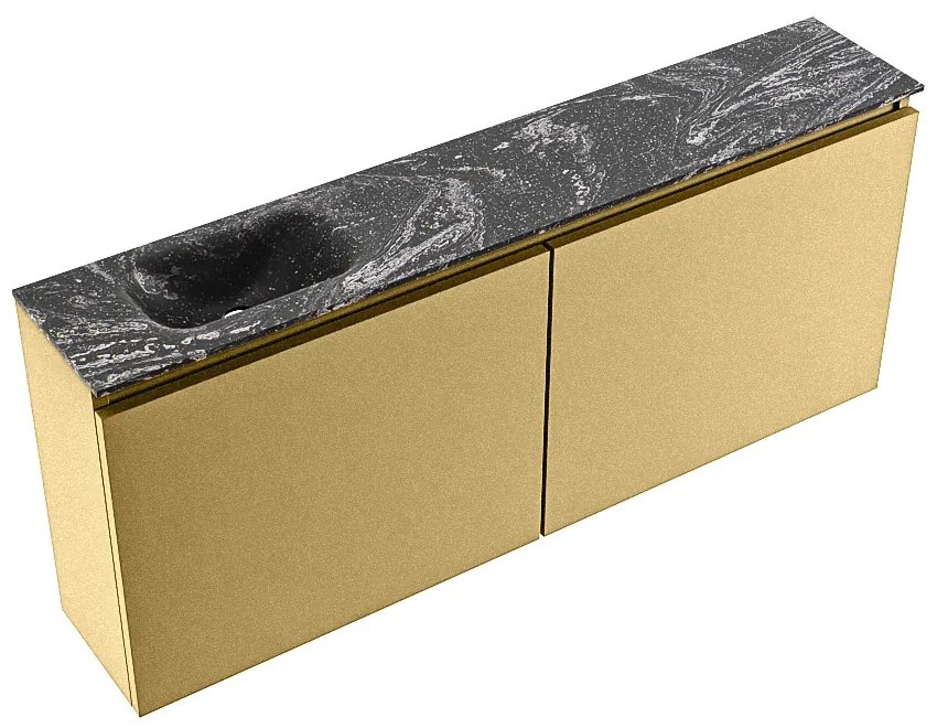 Mondiaz Ture DLux toiletmeubel 120cm oro met wastafel lava links met kraangat