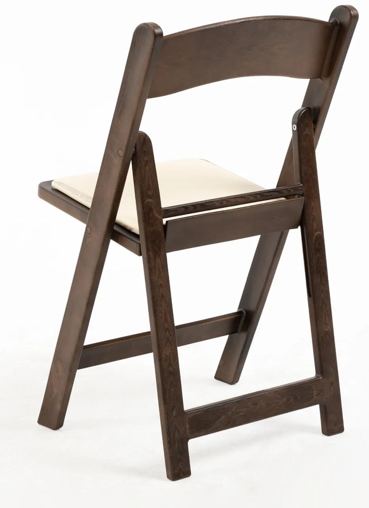 Pak 4 opvouwbare Gala stoelen met kussen met houteffect