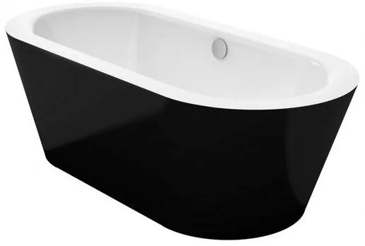 Bette Starlet oval silhouette vrijstaand bad 175 x 80cm bicolour 350 wit binnen glanzend zwart buiten 2680350cfxxk
