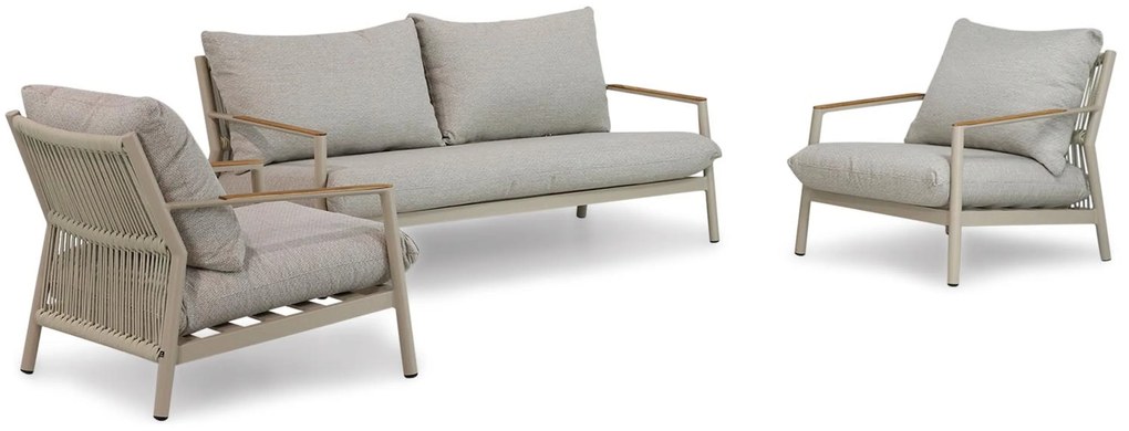 Stoel en Bank Loungeset 5 personen Aluminium/Rope Taupe Coco Sevilla