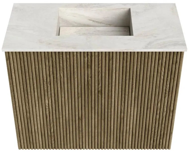 Mondiaz Joya DLux 50cm toiletmeubel dusk met wastafel faye midden zonder kraangat ostra