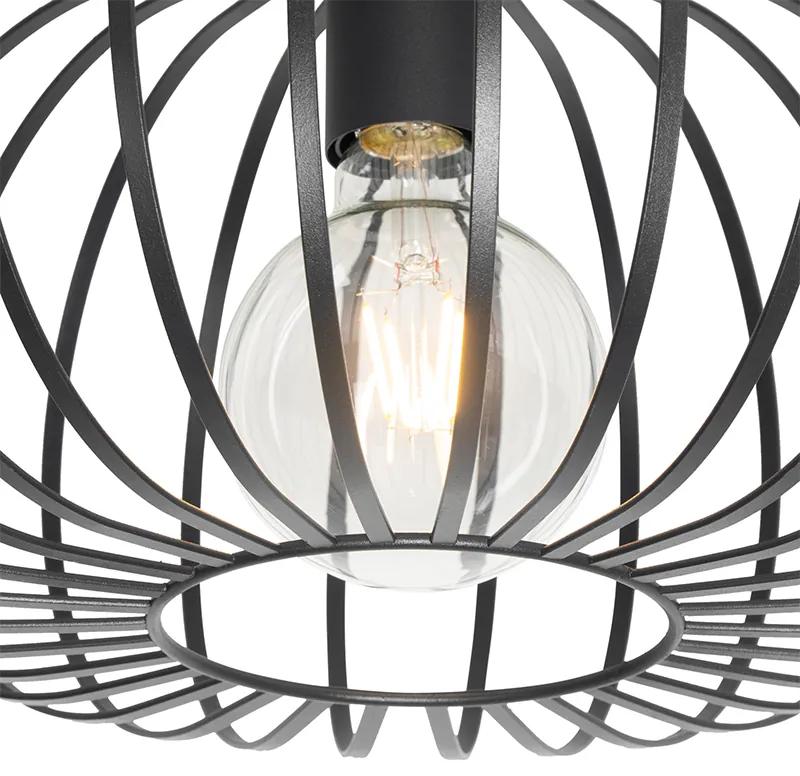 Design plafondlamp zwart 39 cm - Johanna Design E27 rond Binnenverlichting Lamp