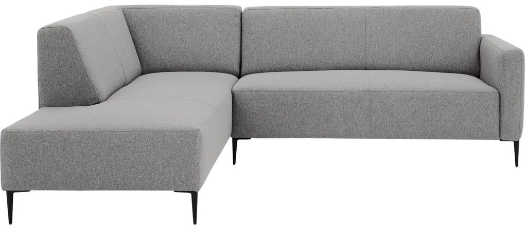 Goossens Key West lichtgrijs, stof, 2,5-zits, modern design met ligelement links