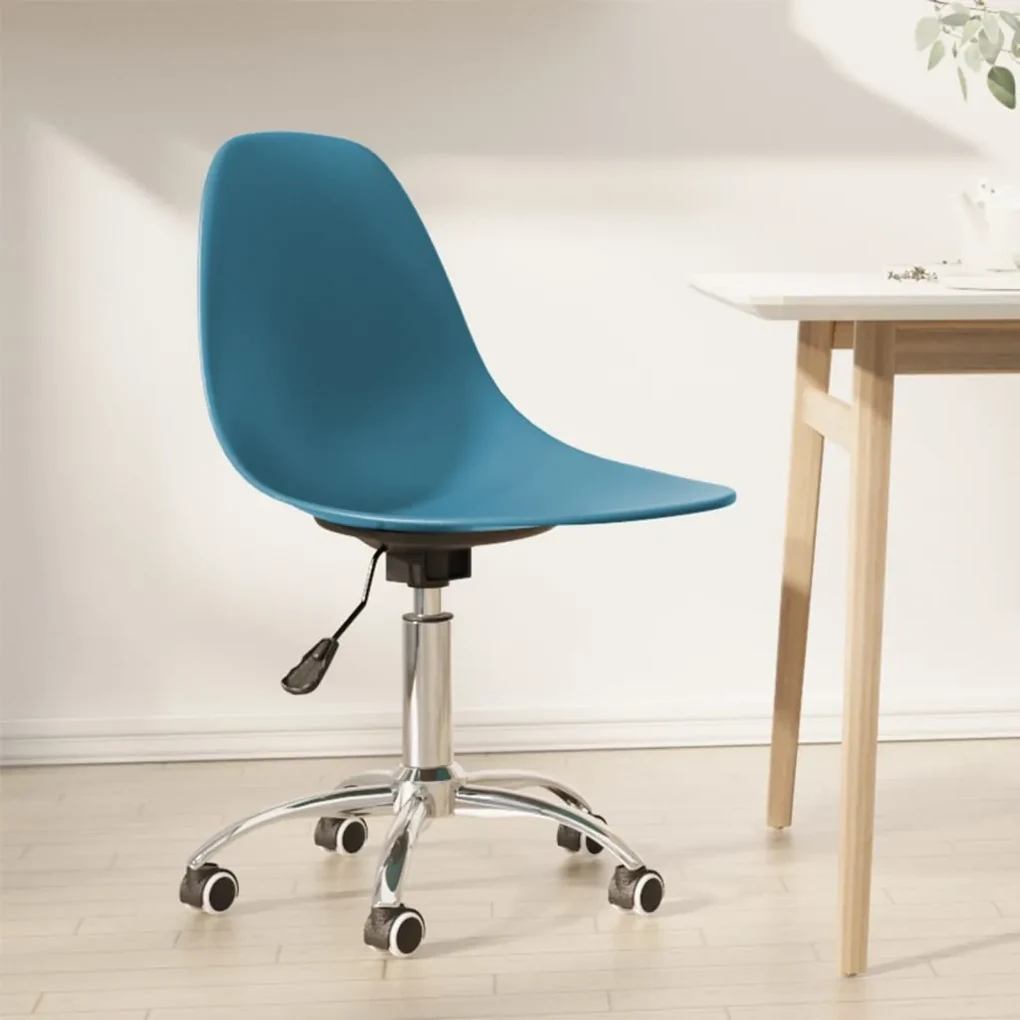 vidaXL Eetkamerstoel draaibaar polypropeen turquoise