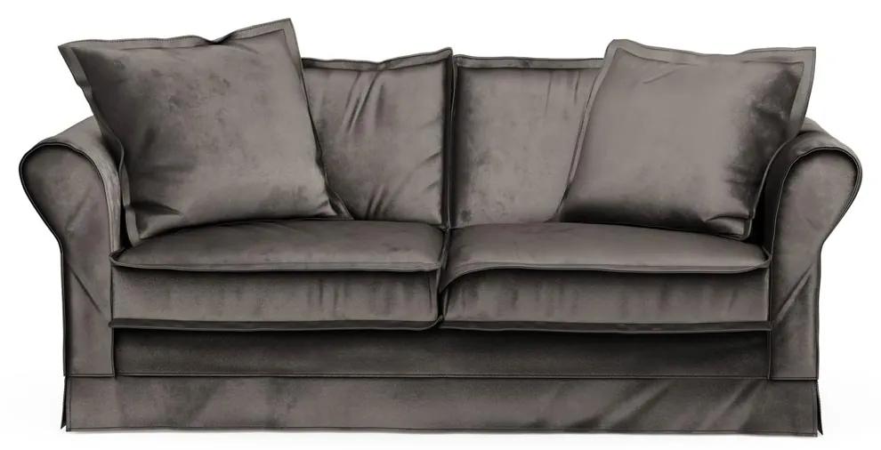 Rivièra Maison - Carlton Sofa 2,5 Seater, velvet, grimaldi grey - Kleur: bruin
