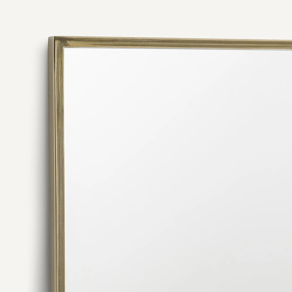 Spiegel in ijzermetaal, verouderde messing, H80 cm, Caligone