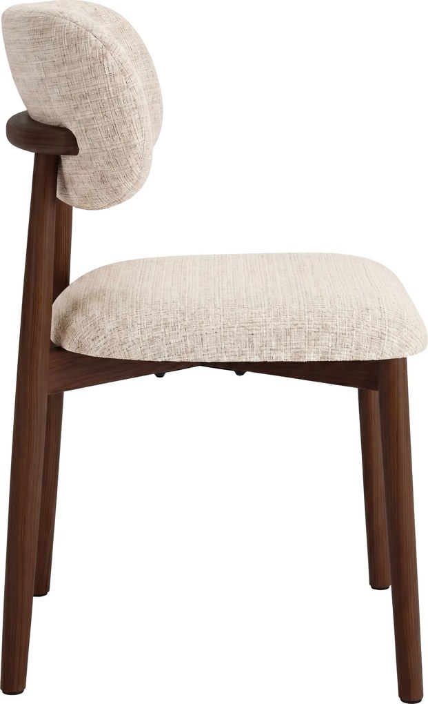 AVLO Beige (stof Juto 4)/notenkleurig gebeitst frame – HOUTEN STOEL VOOR WOONKAMER, EETKAMER, KEUKEN RETRO