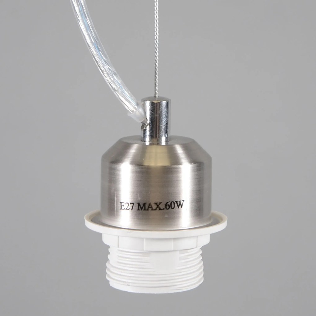 Moderne hanglamp staal met kap 45 cm zwart - Cappo 1