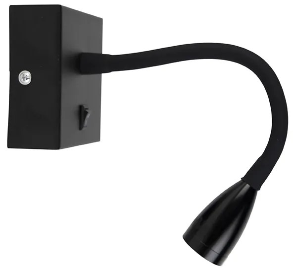 Moderne flexibele wandlamp zwart LED - Flex