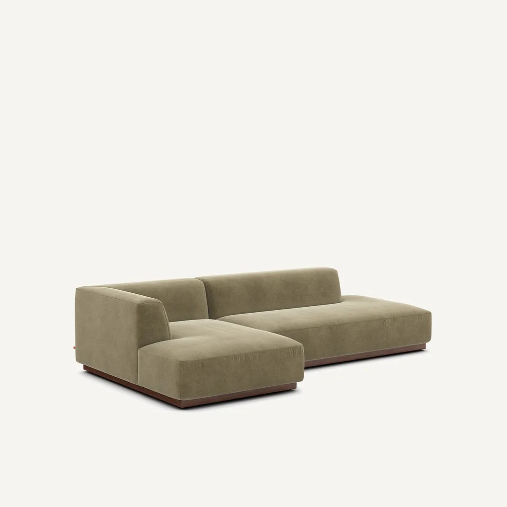 XL hoekbank links in linnen fluweel, JACOPO