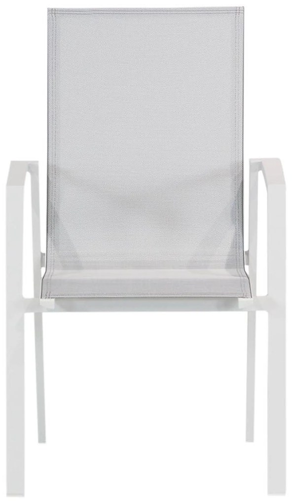 Tuinset Ronde Tuintafel 6 personen 160 cm Aluminium/textileen Wit Lifestyle Garden Furniture Ultimate/Wellington