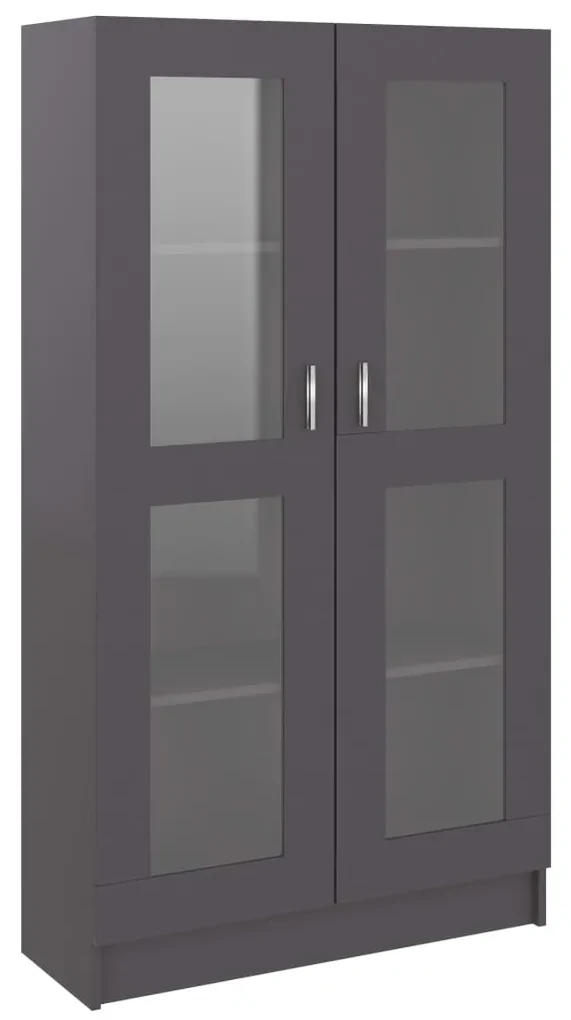 vidaXL Vitrinekast 82,5x30,5x150 cm spaanplaat grijs