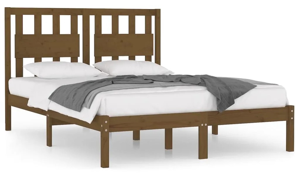 vidaXL Bedframe grenenhout honingbruin 180x200 cm 6FT Super King