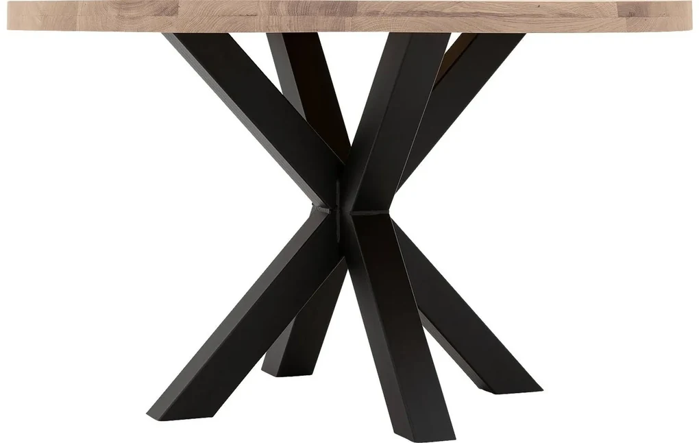Goossens Eettafel Blade, Strak blad rond 130 x 130 cm 6 cm dik