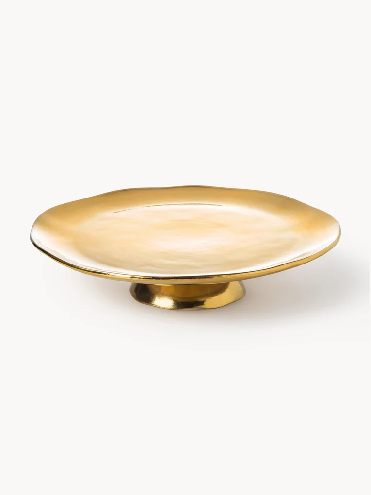 Porseleinen taartplateau Gold Irregular Edge
