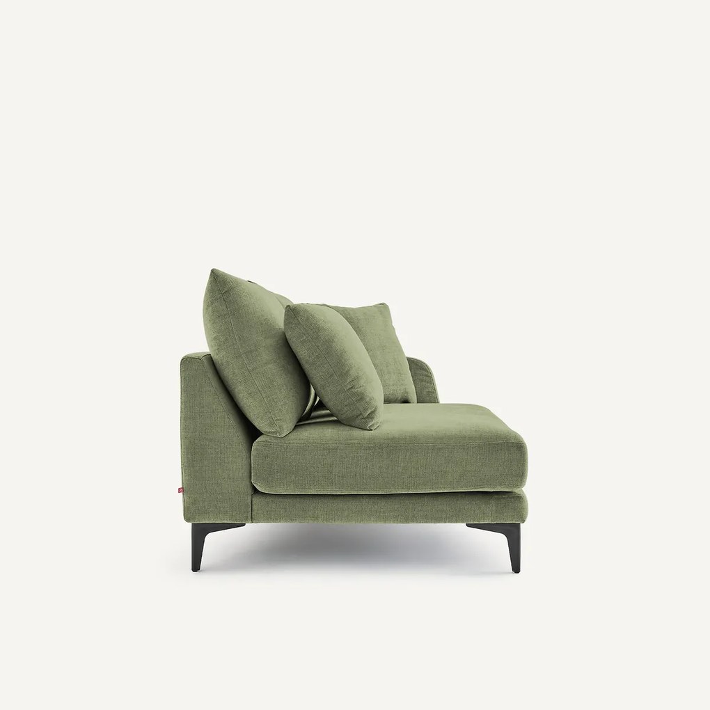 Halve bank, 2-zit van polyester en katoen, MODERNISTE