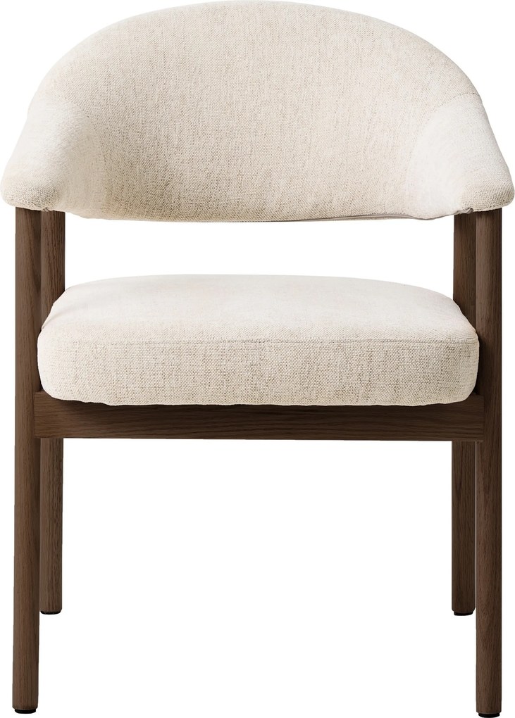 GARDA crème beige (stof Harmony 110) / gerookt eiken gelakt - GESTOFFEERDE STOEL VOOR WOONKAMER/EETKAMER