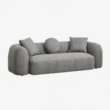 3-zitsbank In Coco Chenille Granietgrijs Dik Chenille - Sklum