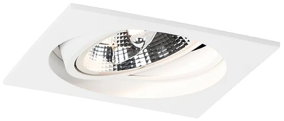 Set van 6 Vierkante inbouwspot wit verstelbaar - Chuck 111