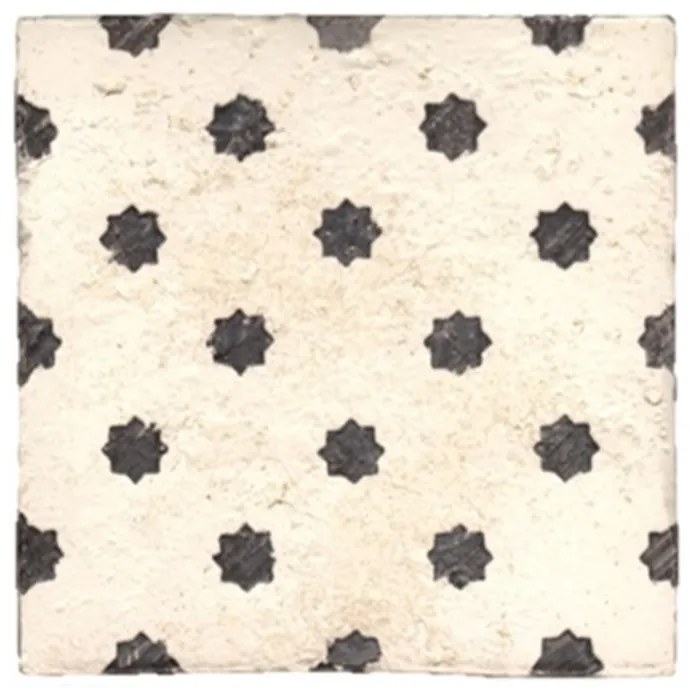 Terre d'Azur Tierra Royal wandtegel met decor 13x13cm wit - per 22 stuks