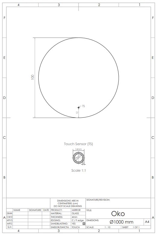 Gliss Design Oko ronde spiegel met verlichting en verwarming 100cm