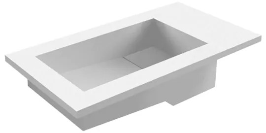 SSI Design Tolmezzo Solid Surface opbouw fontein 40x22x1.2cm mat wit