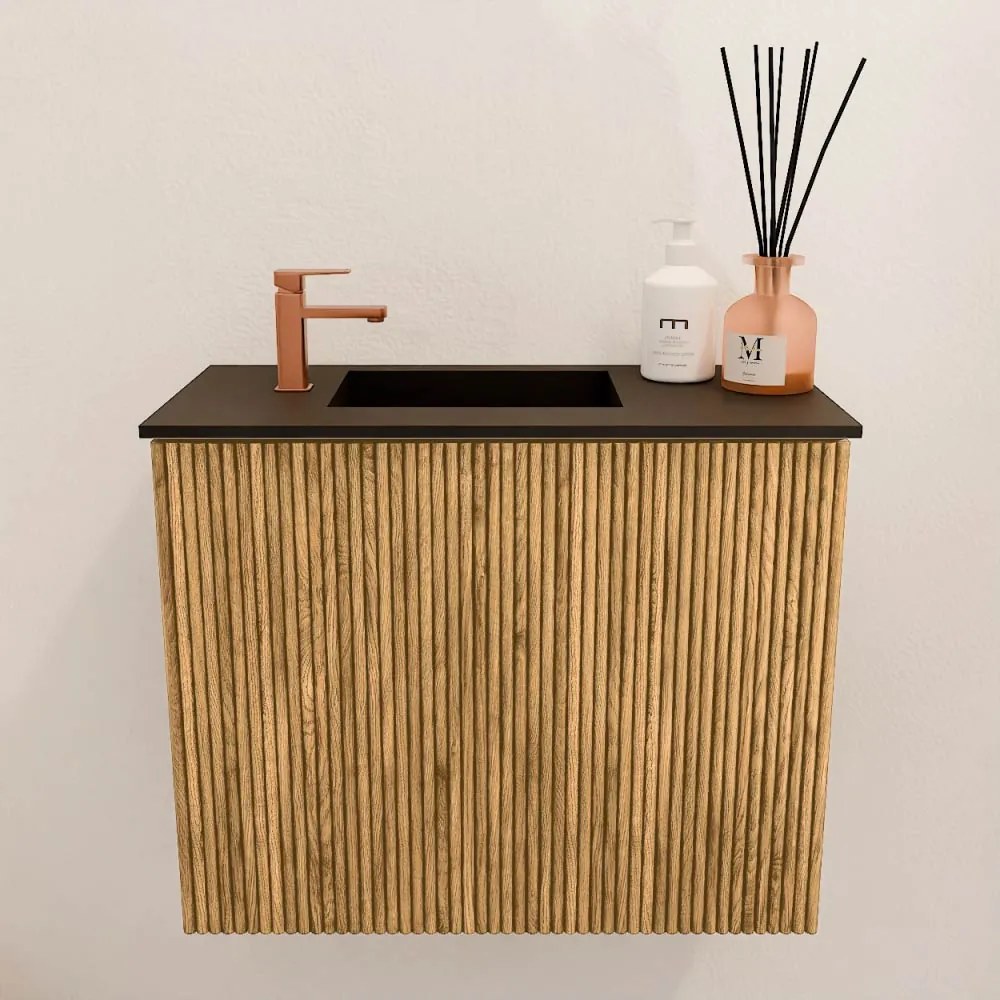 Mondiaz Joya 50cm toiletmeubel oak met wastafel faye links 1 kraangat urban
