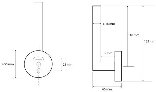 Sapho X-Round reserve rolhouder zwart