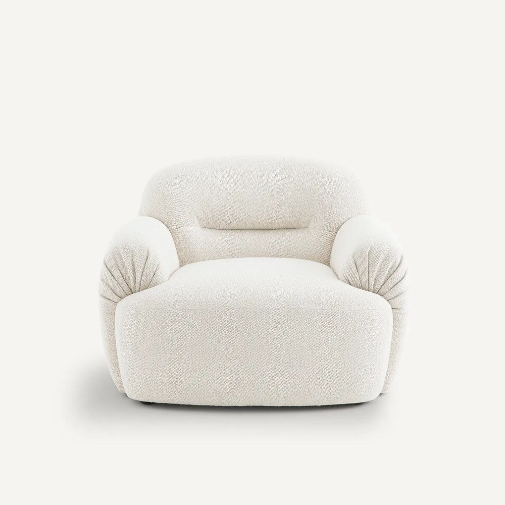 Fauteuil in geplooid melêestof, Malwo