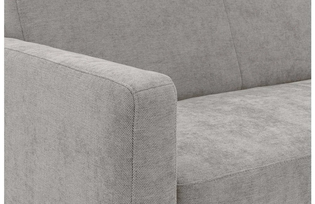 Goossens Zitmeubel Key West grijs, stof, 2-zits, modern design met ligelement rechts
