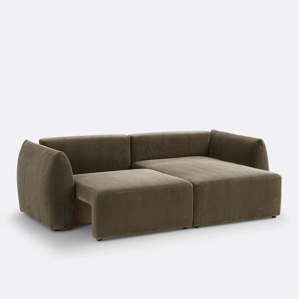 Corduroy hoekslaapbank met koffer, EDITH