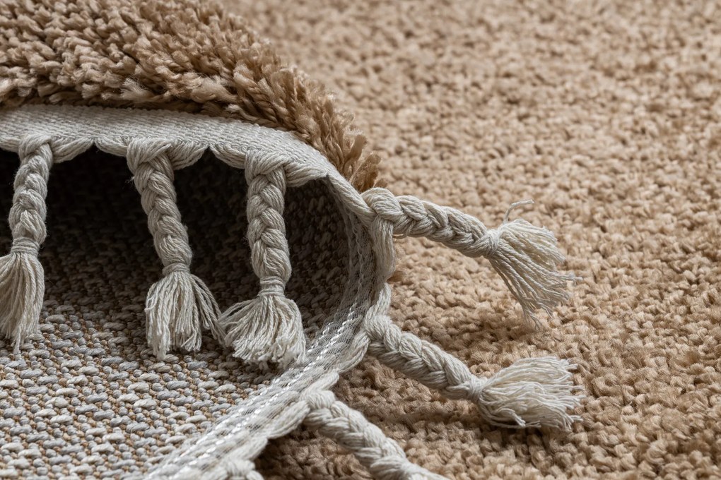 Tapijt BERBER 9000 ROND beige, Berber marokkaanse shaggy