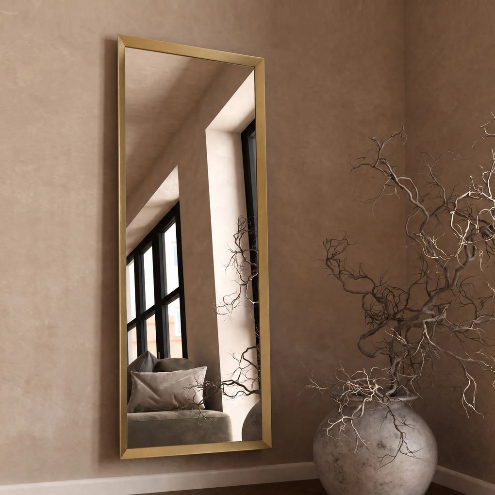 Kare Design Arezzo Grote Muurspiegel Messing - 70x200cm
