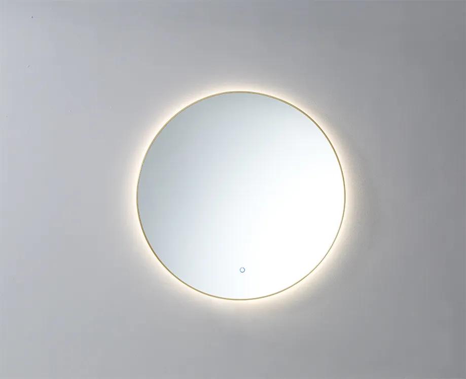 Lambini Designs ronde spiegel met dimbare LED-verlichting 3 kleuren 80cm goud