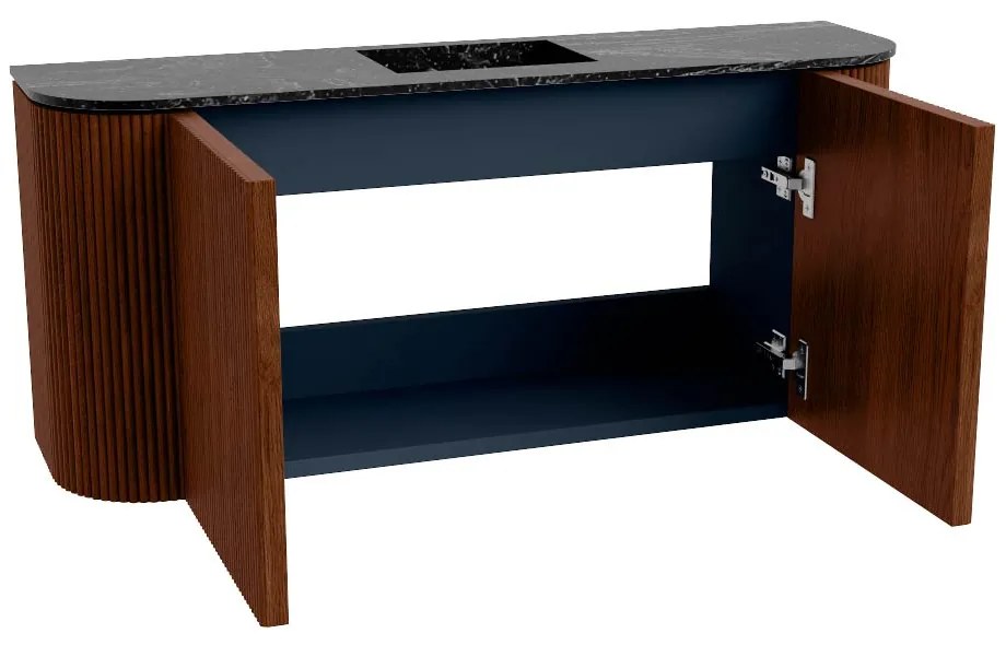 Mondiaz Joya DLux 95cm toiletmeubel ronding links/rechts ruby met wastafel faye midden zonder kraangat lava
