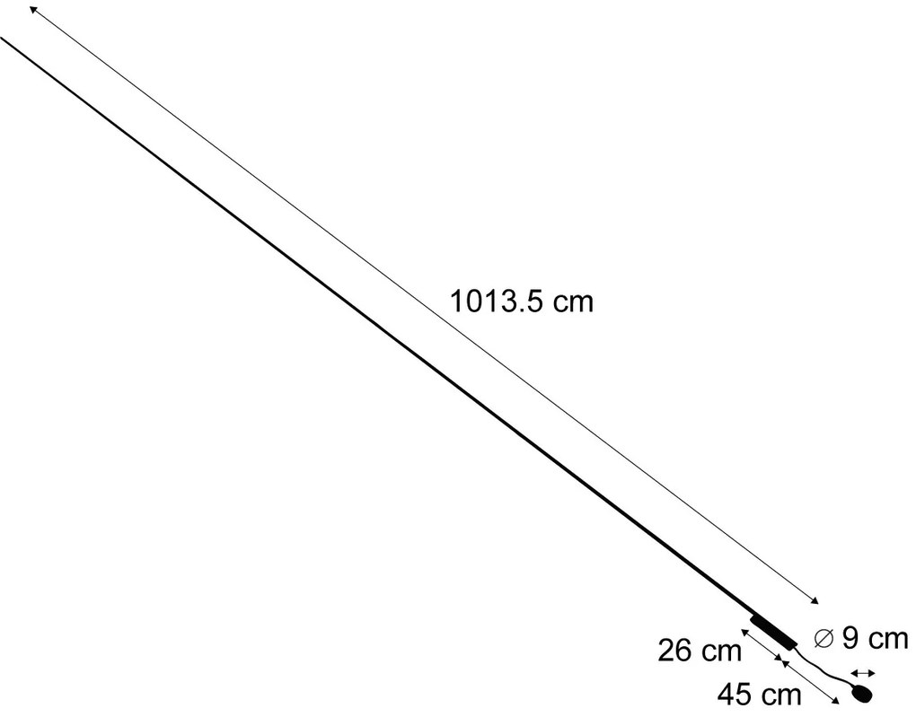 Modern railsysteem zwart 1-fase 1000 cm - Magnetic