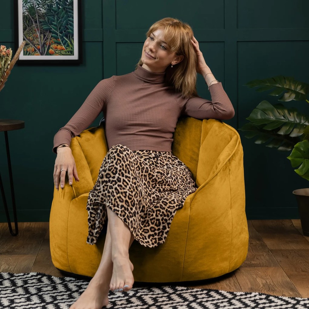 Sirena Zitzak Stoel Velvet - Okergeel