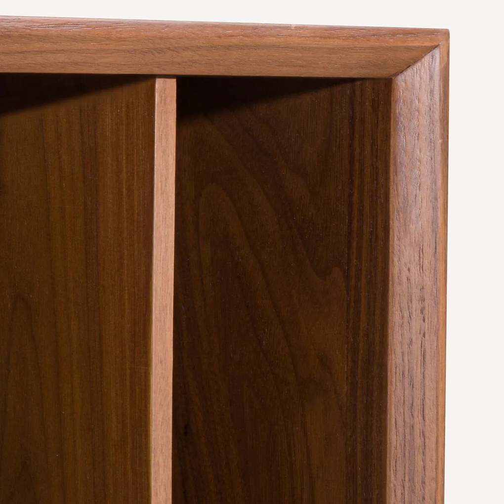 Kast voor vinylplaten in notenhoutfineer B60xD42 cm Archivita XL