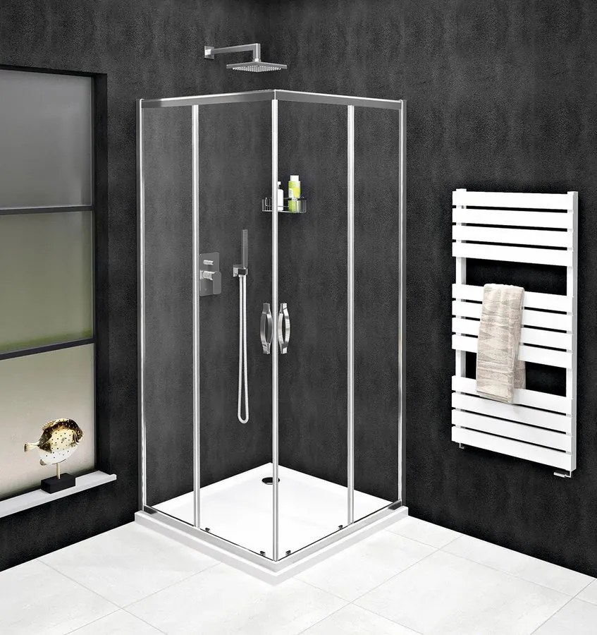 Gelco Sigma douche schuifdeur voor hoekinstap 110cm met helderglas chroom