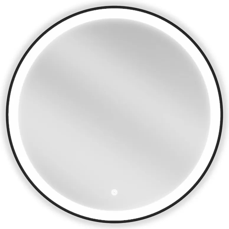 Mexen Esso verlicht ronde badkamer spiegel, 70 cm, LED 6000K, antivries, zwarte lijst - 9825-070-070-611-70
