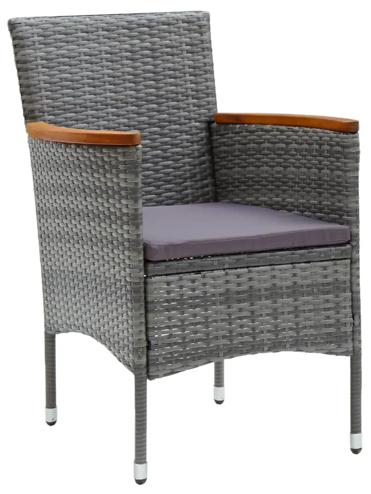 vidaXL Tuinstoelen 4 st poly rattan grijs