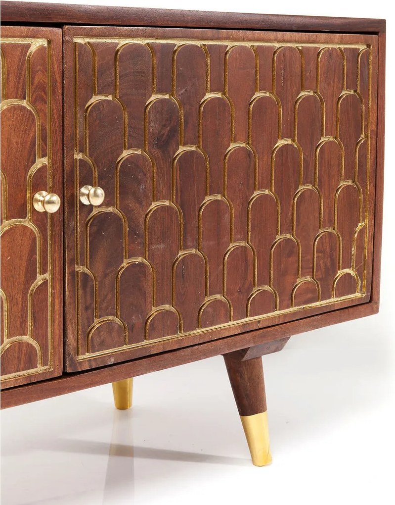 Mangohouten Tv-meubel Goud - 140x35x50cm.