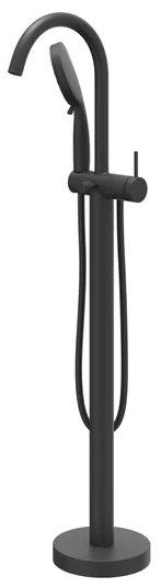 IVY Nexus Badthermostaatkraan - opbouw - cooltouch - met cascade uitloop - Mat zwart PED 6303052