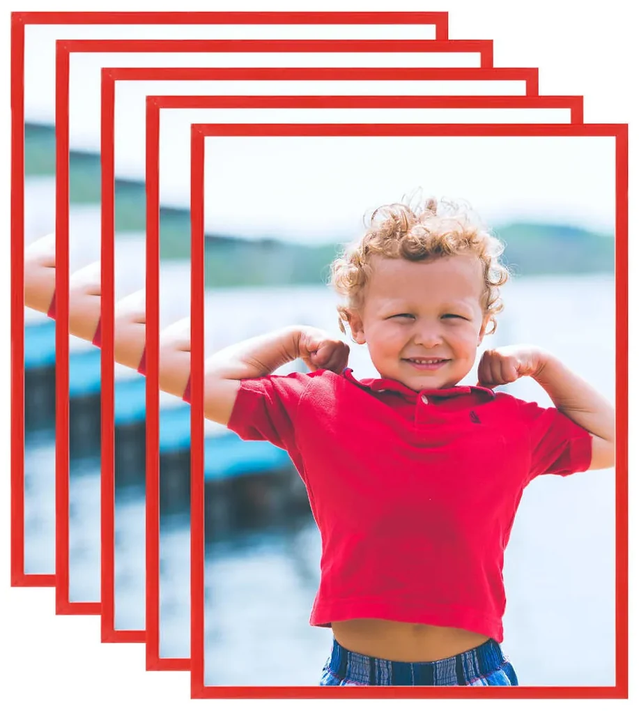 vidaXL Fotolijsten 5 st voor wand of tafel 20x25 cm MDF rood