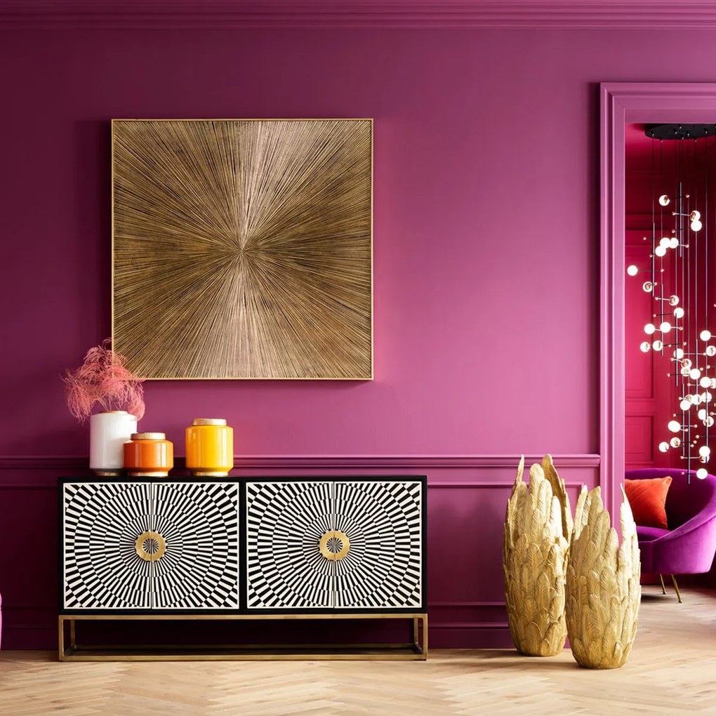 Design Dressoir Zwart Wit - 160x40x80cm.
