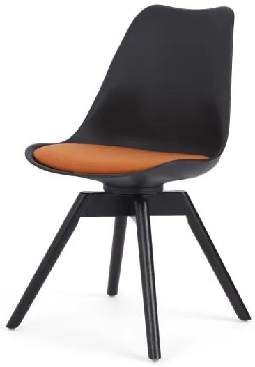 Thelma bureaustoel, zwart en oranje